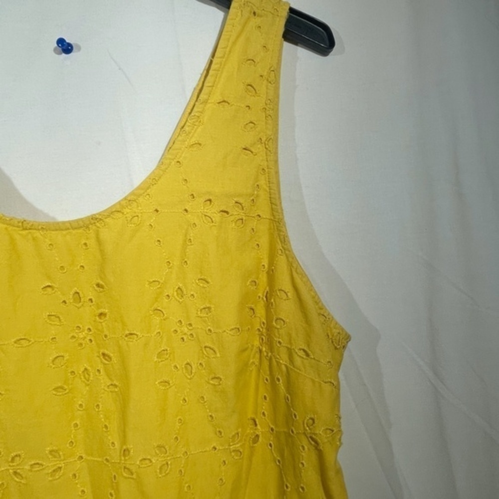 Abercrombie & Fitch Womens Yellow Sundress Sleeveless Floral Cut out Size XL - Picture 2 of 8